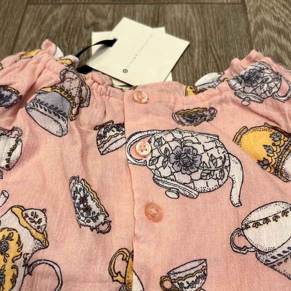 NWT Victoria Beckham Target Girls Tea Party Dress Blush Pink Printed - Picture 7 of 8